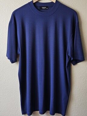 TOSCANO MADE IN ITALY, NAVY BLUE RIBBED KNIT, CREWNECK XL